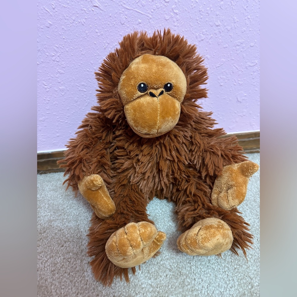 FAO Schwarz Plush Orangutan Gorilla Monkey Stuffed Animal 14”